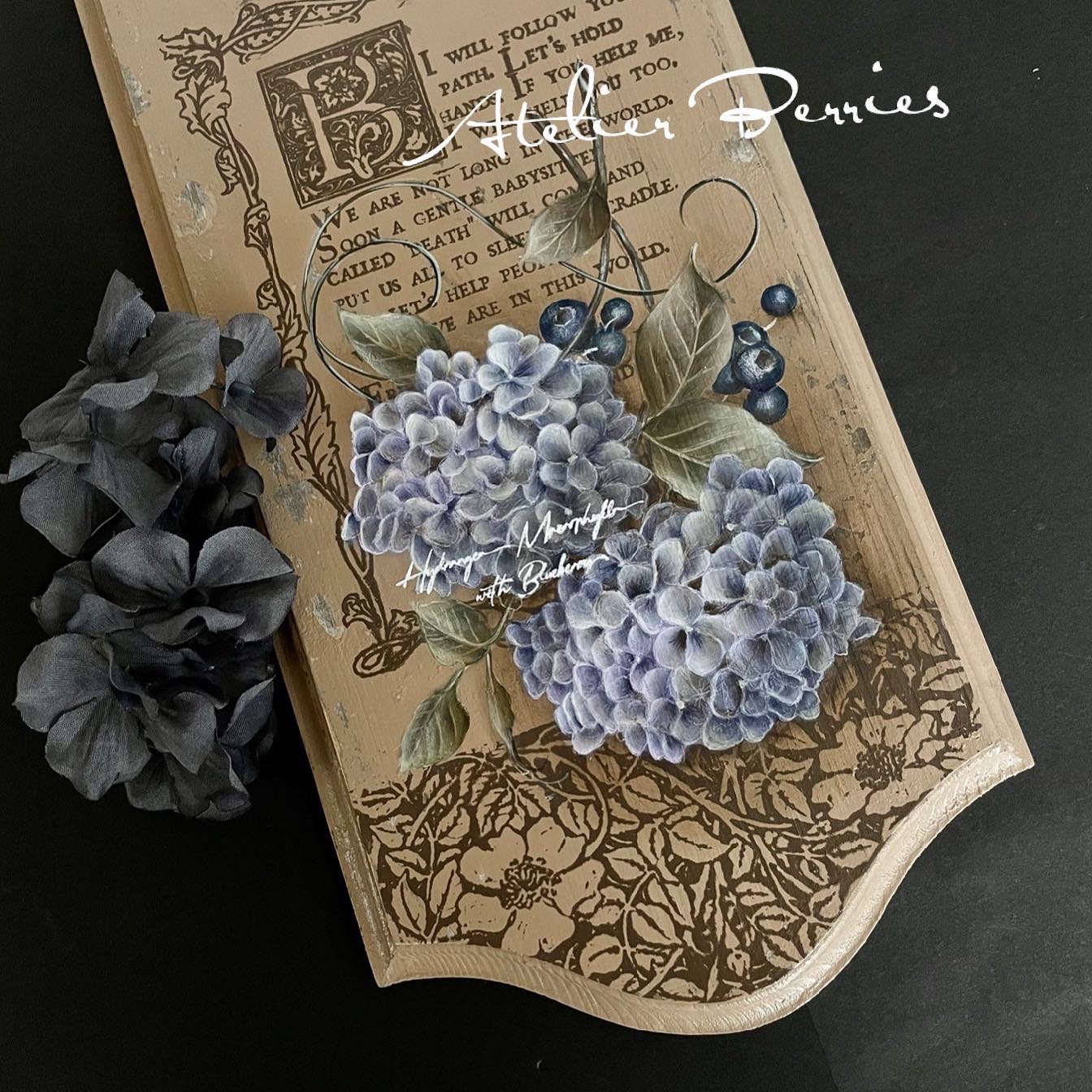 Blue on a rainy day〜雨の日の青 トールペイント・ステンドグラス・ポーセラーツ教室 アトリエBerries（大阪・堺市）